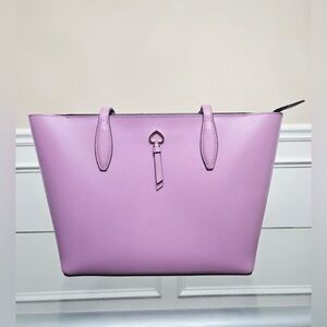 Kate Spade Zip-top Saffiano Leather Tote - Lavender